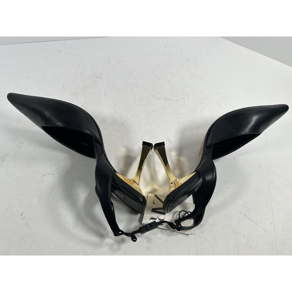 Zara Black Pumps Sz 6 New Air fit Technology Foam Heel - Picture 5 of 9